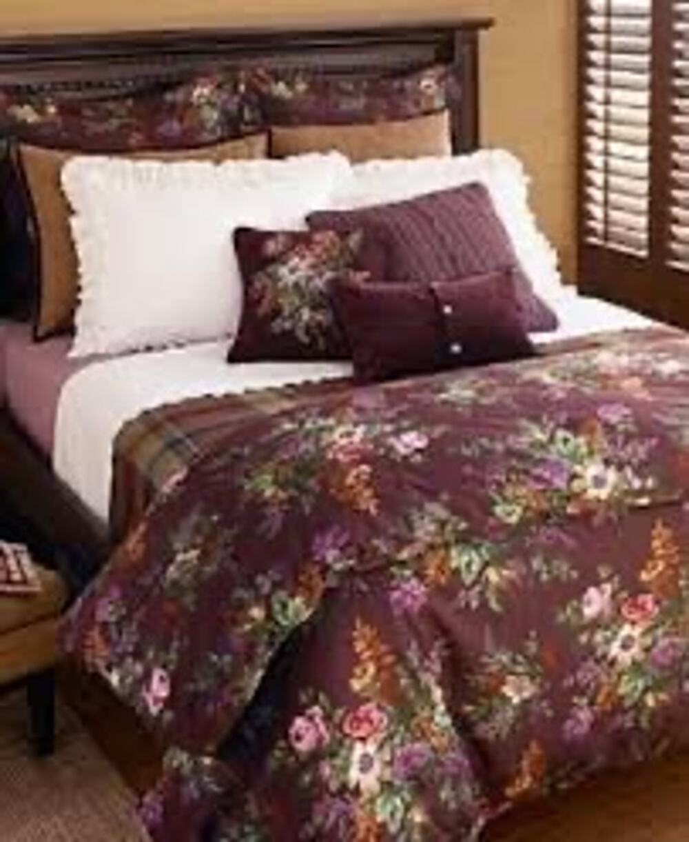 Stunning Ralph Lauren Brittany Purple Floral Comforter Full/Queen French Country